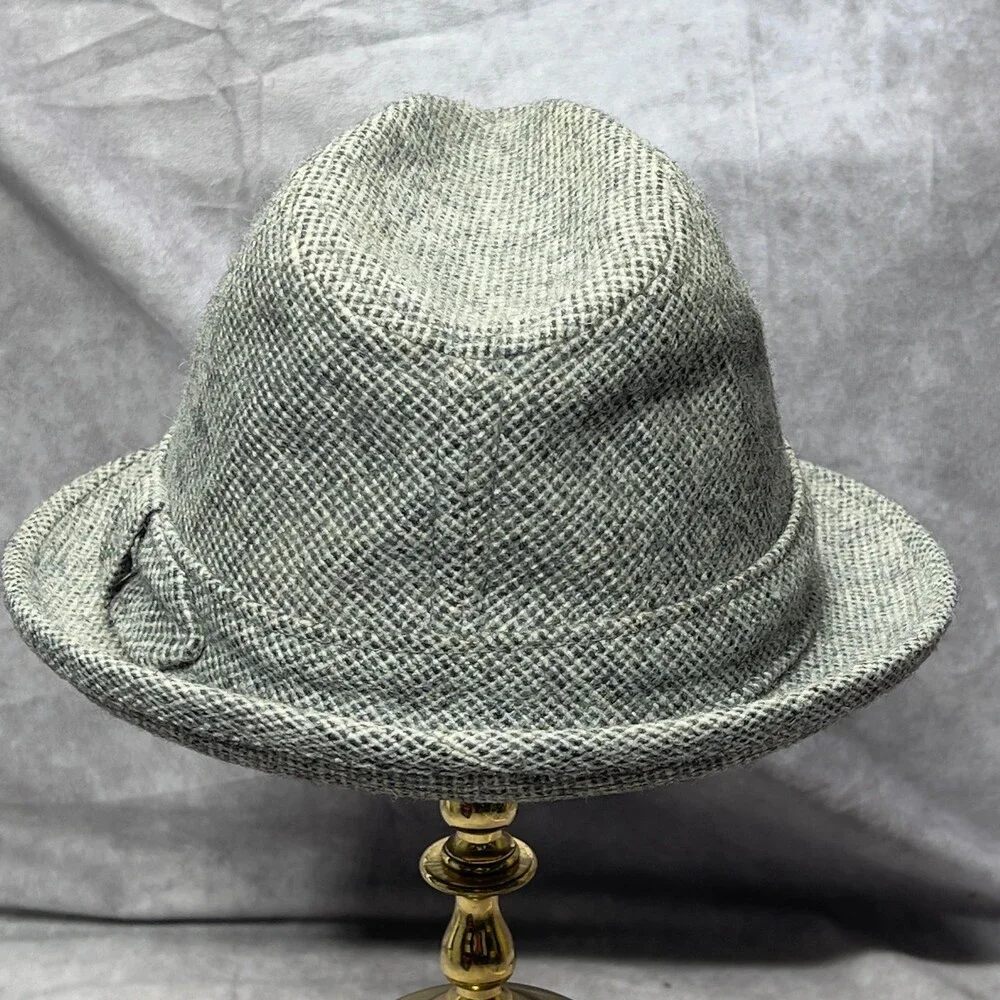 Vintage Resistol Fedora Hat Mens 7 3/8 Gray Wool Tweed Self-Conforming 1960s